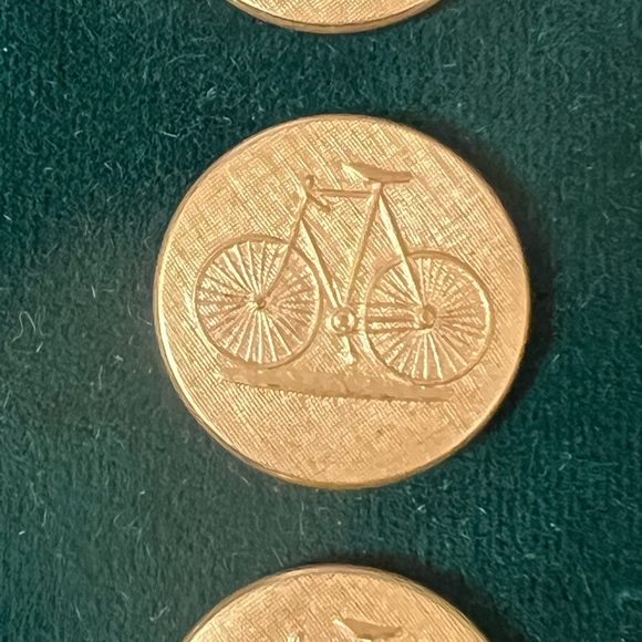 9 vintage NWT brass CYCLIST buttons, WATERBURY BUTTON Company,  #CYCLIST #… - Picture 2 of 5